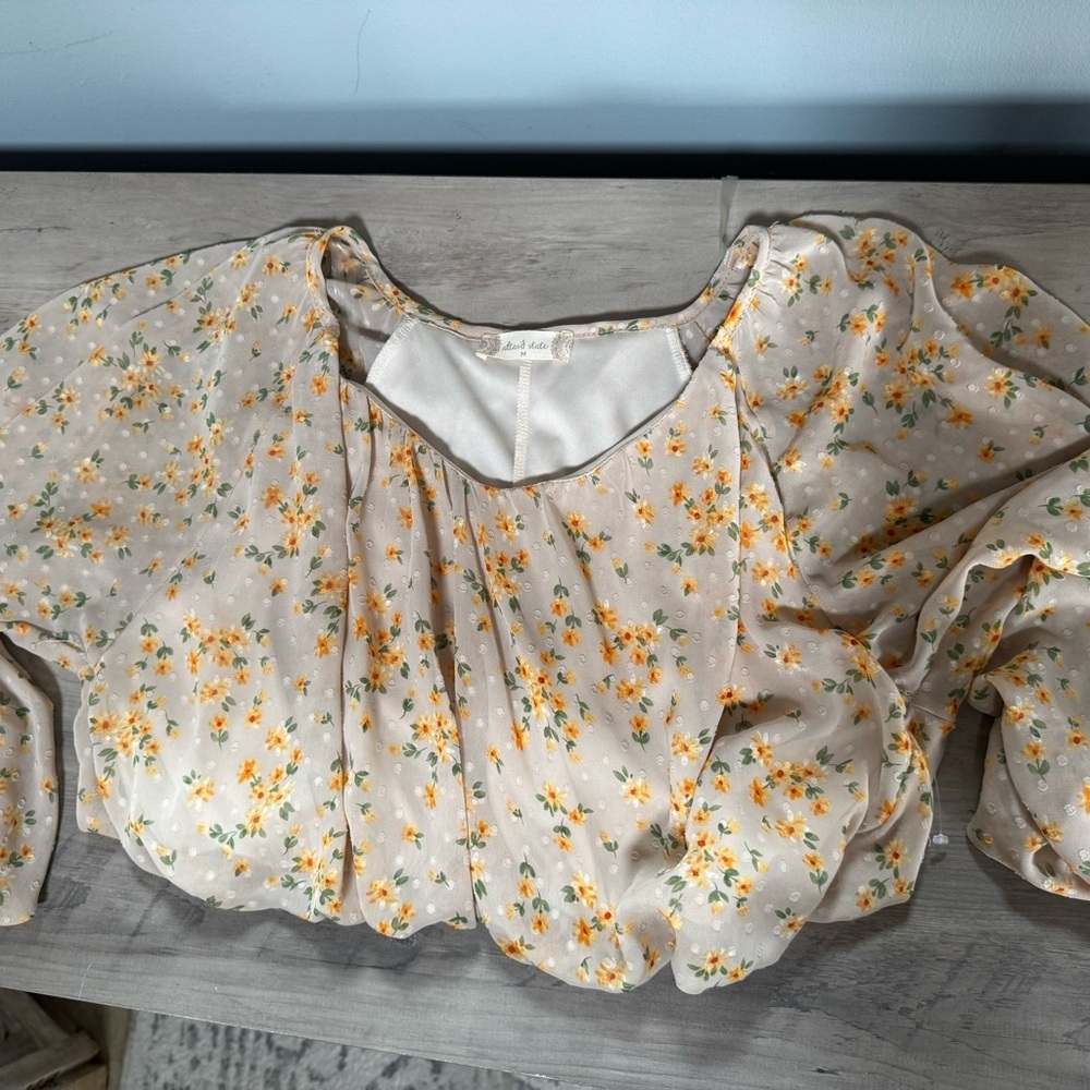 Altar'd State Yellow Floral Top - Picture 2 of 7